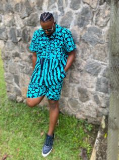 📌 SIZE AVAILABLE (L/XL) ✔️Chest - 50 inches ✔️Round Arm - 18 inches ✔️Hips - 48 inches 📌 FEATURES 🧷 Shorts has an elastic waist with drawstring. can be adjusted to any waist size.  🧷 Buttoned shirt with collar THANK YOU FOR SHOPPING WITH US💙 Ankara Short For Men, Ankara Male Shirts, African Shirts Designs, Men Senator Styles, Afro Styles, Senator Styles, Male Outfit, Male Shirt, Button Collar Shirt