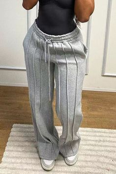 Casual Solid Color Draw String Pocket Patchwork Straight Mid Waist Straight Patchwork Bottoms Jogger Pants String Pocket, Cute Online Clothing Stores, Bottoms For Women, Suits Clothing, Lady Grey, Urban Dresses, Cute Simple Outfits, Plus Size Lingerie, Plus Size Swimwear