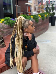 Blonde Braids Ponytail, Cornrolls Hairstyles Braids For Women, Cornrolls Hairstyles Braids, Cornrolls Hairstyles, Mexico Braids, Blonde Knotless, Braids For Women, Black Hair Inspiration, Lemonade Braids Hairstyles