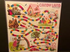 the candy land board game is on display