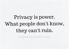 a black and white photo with the words privacy is power what people don't know, they can't run