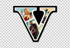 the letter v with pictures of people in it and one woman holding a cell phone