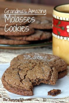 grandma's amazing molasses cookies are the perfect treat for christmas or any holiday gathering