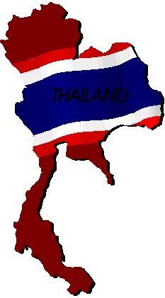 a map with the flag of thailand in red, white and blue on it's side