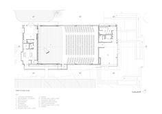 an architectural drawing shows the floor plan for a building that has been constructed into two levels