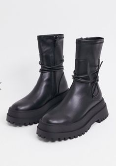 Military Style Boots, Chunky Flats, Boots 2020, Flat Ankle Boots, Mid Heel Boots, Suede Leather Shoes, Lug Sole Boots, Black Combat Boots, Public Desire