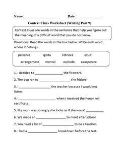 worksheet for reading the text in english