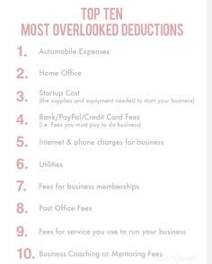 the top ten most overlooked deductions for small businesses in 2013 - info