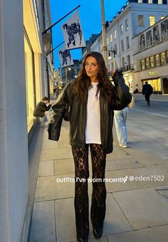 Relaxed Going Out Outfit, Trendy Dress Pants Outfits, Sheer Trousers Outfit, Blackout Wednesday Outfits, 2024 Vegas Outfit, Shawn Mendes Concert Outfit Ideas, Nyfw Outfit Inspiration, Alternative Concert Outfit Summer, Black Lace Trousers Outfit