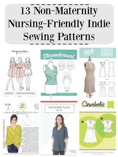 the sewing pattern for nursing - friendly nursing gowns is featured in this postcard