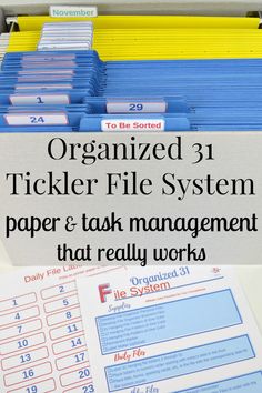 organized 31 tickler file system paper & task management that really works