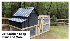 a chicken coop in the middle of a forest