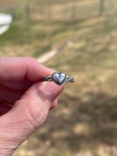 Sterling silver heart ring with braid pattern band. The heart face roughly measures 7.85mm and is a US size 7. Salina Ks, Braid Patterns, Silver Heart Ring, Heart Face, Sterling Silver Heart, Silver Heart, Rings Statement, Statement Rings, Heart Ring