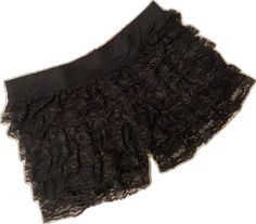 Party Bottoms With Lace Trim And Short Length, Summer Party Shorts With Lace Trim, Stretch Ruffled Shorts, Short Party Bottoms With Ruffles, Party Bottoms With Ruffles And Short Shape, Fitted Lace Shorts, Fitted High-waisted Ruffled Shorts, Ruffled Fitted High-waisted Shorts, Fitted High-waisted Ruffle Shorts