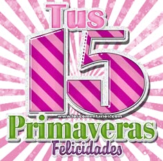 this is the 5th anniversary poster for primaveras felicadess in pink and white