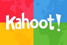 the word kahoot on a multi - colored background with a world map in the middle