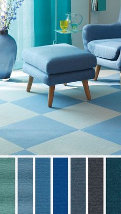 Tretford carpet tiles Blue Living Room Ideas, Blue Flooring, Cashmere Goat, Sustainable Flooring, Flooring Inspiration, Blue Living Room, Carpet Tiles