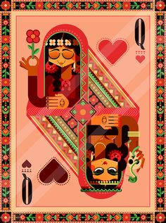 an image of a woman playing cards in the style of art decoupholation