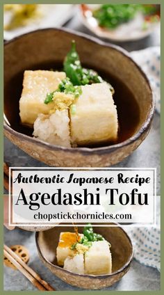 Agedashi Tofu is tofu deep fried with Katakuriko potato starch, served with subtly seasoned broth, packed with Umami flavour. Make this popular Japanese dish right at home. The recipe is for Japanese cooking beginners with step by step photo instructions, including 5 tips to make it successfully. 3 ways on how to remove excess water from the Tofu and garnishing suggestions. #Japaneserecipe #agedashitofu #tofurecipe #tofu #veganrecipe #vegan #Japanesecooking #easyrecipe Cooking Beginners, Agedashi Tofu, Japanese Vegan, Japanese Side Dish, Scrambled Tofu Recipe, Deep Fried Tofu, Cooking Tofu, Easy Japanese Recipes, Japanese Recipe