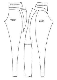 the front and back views of a pants pattern