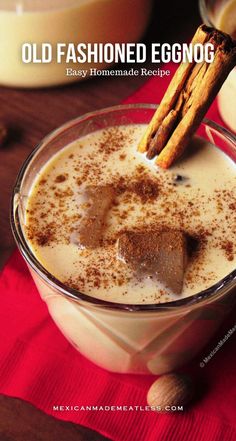 an old fashioned eggnog recipe with cinnamon sticks