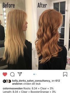 Oat Hair Color, Auburn Hair From Blonde, Vanilla Copper Hair, Copper Red Hair Color Strawberry Blonde Light Auburn, Trendy Hair Color Ideas For Blondes, Light Brown To Red Hair Before And After