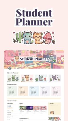 #Kawaii #Notion_Student_Dashboard #Notion_Study_Planner #Kawaii_Template Earthy Notion, Notion Ipad, Notion Study Planner, Kawaii Template, School Notion, Notion Study, Study Planner Template, School Planner Template, Kawaii Theme