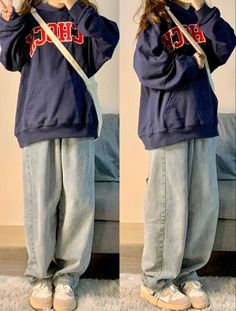 Girls Baggy Outfits, Baggy Outfit Woman, Baggy Outfits, Neat Casual Outfits, Gender Fluid Fashion, Korean Outfit Street Styles, Baggy Clothes, Outwear Women, Tomboy Outfits