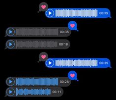 three different types of sound recorders with hearts and speech bubbles in the middle one