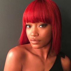 Peruvian Hair Red Color With Bang Lace Front Bob Straight Wig – Prosp Hair Shop Hair Red Color, Lace Front Bob, Fiery Red Hair, Bob Straight, Virgin Hair Wigs, Keke Palmer, Red Wigs, Hair Red, Hair System