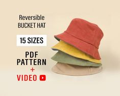 Bucket Hat Sewing Pattern, Summer Hat Sewing Pattern, Baby Hat Sewing Pattern, Woman Sun Hat, Easy Bucket Hat Pattern, for Beginners - Etsy Bucket Hat Sewing Pattern, Bucket Hat Sewing, Diy Bucket Hat, Baby Hat Sewing Pattern, Cute Bucket Hat, Hat Sewing Pattern, Tea Remedies, Hat Sewing, Bucket Hat Pattern