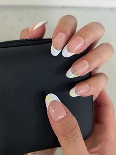 Explore easy-to-follow steps and tips for achieving stunning acrylic nails without the salon visit #naildesigns#acrylicnails#diyacrylicnails#simpleelegance#nailartideas#homemanicure#minimalnailart#nailinspo#elegantnails#nailfashion Simple Acrylic Nail Designs, French Tip Oval, Nail Designs At Home, Rainbow French, Nails May, Oval Shaped Nails, Simple Acrylic, Shaped Nails, Basic Nails