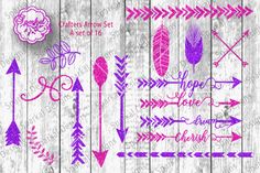 pink and purple arrows on white wood with the words happy valentine's day written in cursive writing