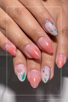 tulip nails designs Pink Tulips, Spring Blooms, Nail Art Inspiration