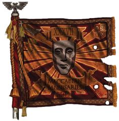 a banner with an image of a mask on it