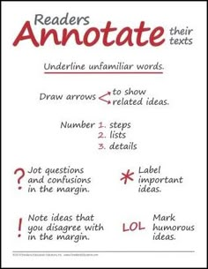 an annotate poster with instructions for reading