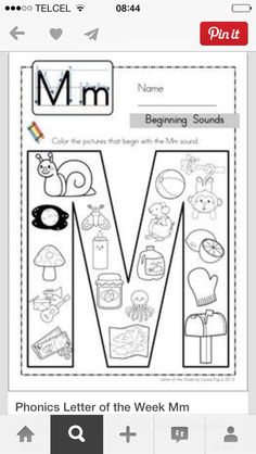 the letter m worksheet for beginning sounds