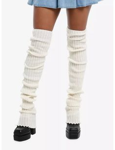 $18.90 Cute Thigh High Socks, Thigh High Socks Outfit, Cute Leg Warmers, Cute Leg, Skirt And Thigh Highs, High Socks Outfits, Thigh High Leg Warmers, Wool Leg Warmers, Winter Princess