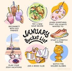 January Bucket List, Stretch Routine, Craft Night, Life Improvement, Self Care Activities