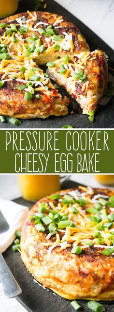 pressure cooker cheesy egg bake on a baking sheet