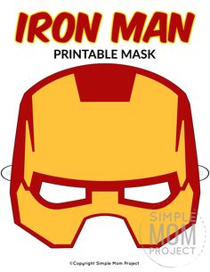 the iron man printable mask is shown