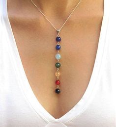 Yoga Necklace, Chakra Necklace, 7 Chakra, Yoga Jewelry, Jewelry To Make, Diy Schmuck