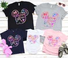 Disney Birthday Squad Shirts, Disneyland Birthday Shirts Disney Birthday Shirts For Family, Disneyland Birthday Shirts, Birthday Disney Shirts, Disney Birthday Shirts, Disney Trip Outfits, Disney Birthday Shirt, Custom Disney Shirts, Disneyland Birthday, Birthday Squad Shirts