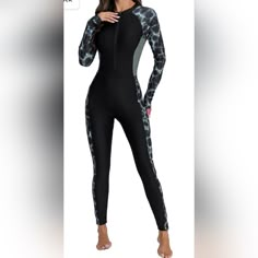 Women's One Piece Zip Front Rash Guard Swimsuit Full Body Long Sleeve Long Pants Built In Bra Upf 50+ Surf Swimwear Body Swimsuit, Full Body Swimsuit, Surf Swimwear, Surfing Swimwear, Rashguard Swimsuit, Summer Bikinis, One Piece For Women, Rash Guard, Long Pants