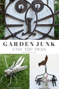 the garden junk easy top picks are made from old metal tools and scrapbook pages