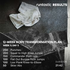 an advertisement for the runtastic results program, with instructions on how to use it