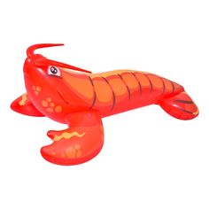 an inflatable lobster is shown on a white background