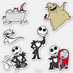 various halloween stickers on a white background