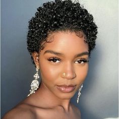 Byte Legend Women's Trendy Short Curly Hair Wig Headgear Natural Color Human Hair Head Cover Size: One Size.  Color: Black. Short Curly Cuts, Cabello Afro Natural, Beige Blond, Curly Cuts, Twa Hairstyles, Natural Hair Short, Natural Hair Short Cuts, Hair Short Cuts, Makeup Tip