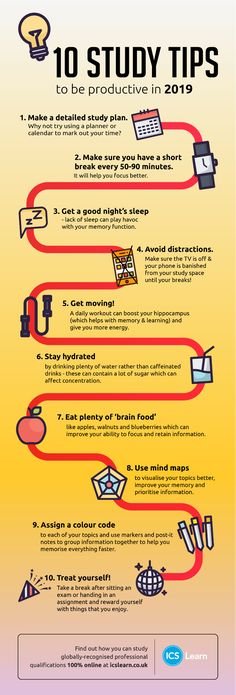 an info poster with the words 10 study tips